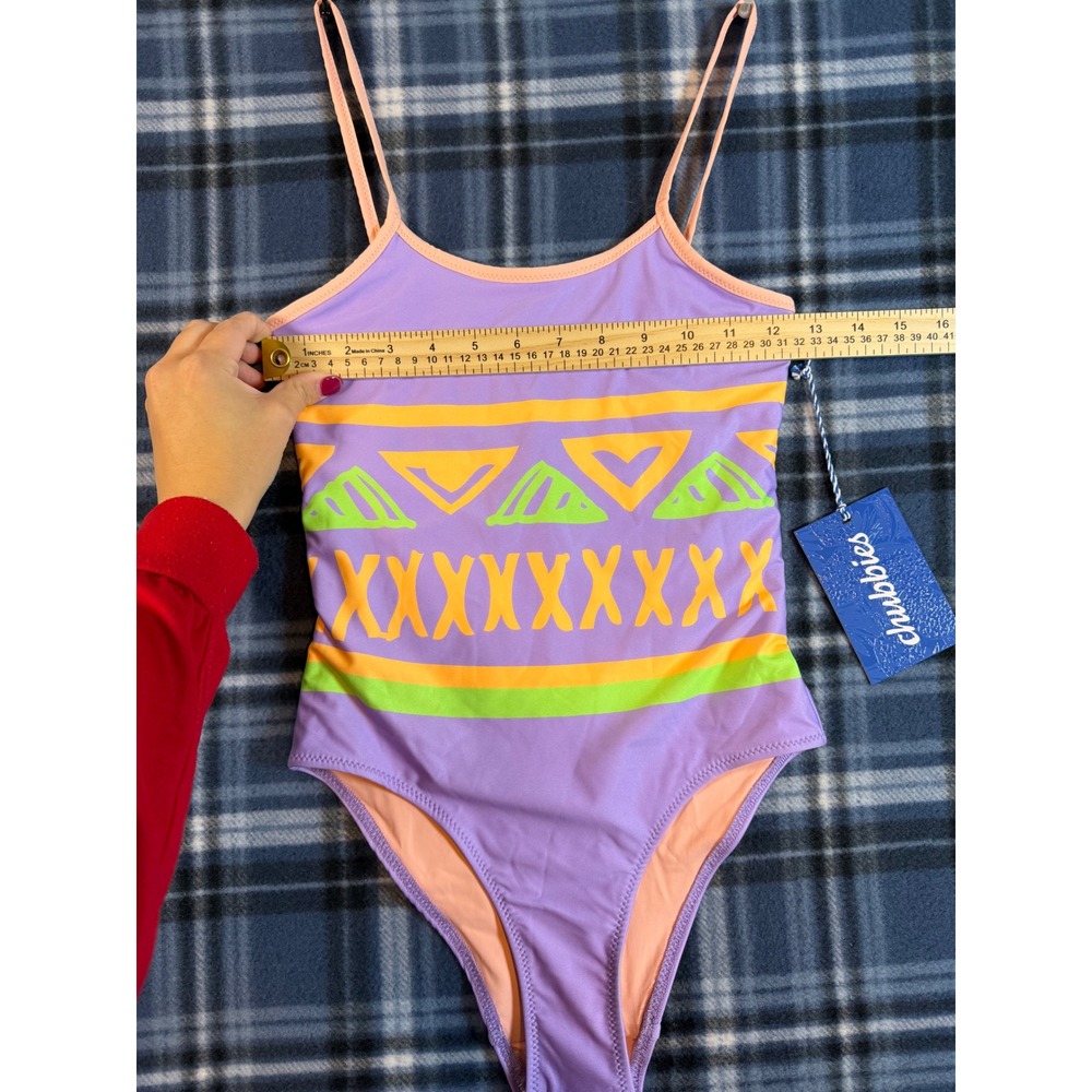 Chubbies Thomas Rhett Purple Geometric One Piece Swimsuit XS 202019-011 NWT - Picture 5 of 8